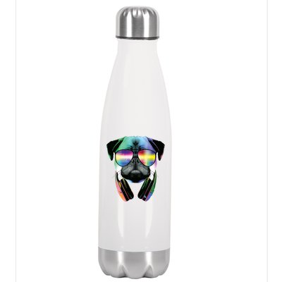 Trippy DJ Pug Stainless Steel Insulated Water Bottle