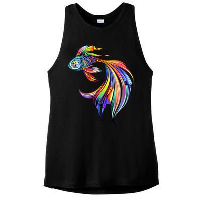 Trippy Fish Motley Ladies PosiCharge Tri-Blend Wicking Tank