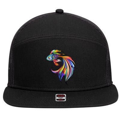 Trippy Fish Motley 7 Panel Mesh Trucker Snapback Hat