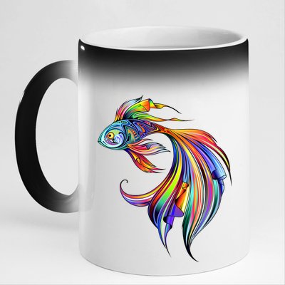 Trippy Fish Motley 11oz Black Color Changing Mug