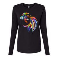 Trippy Fish Motley Womens Cotton Relaxed Long Sleeve T-Shirt