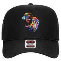 Trippy Fish Motley High Crown Mesh Back Trucker Hat