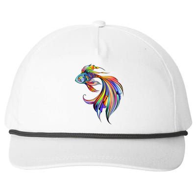 Trippy Fish Motley Snapback Five-Panel Rope Hat