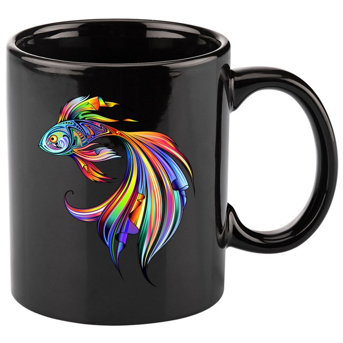 Trippy Fish Motley 11oz C Handle Ceramic Mug