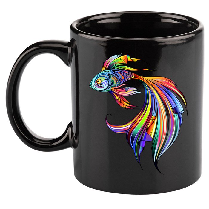 Trippy Fish Motley 11oz C Handle Ceramic Mug