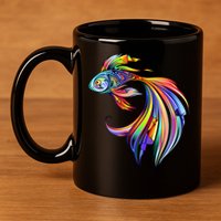 Trippy Fish Motley 11oz C Handle Ceramic Mug