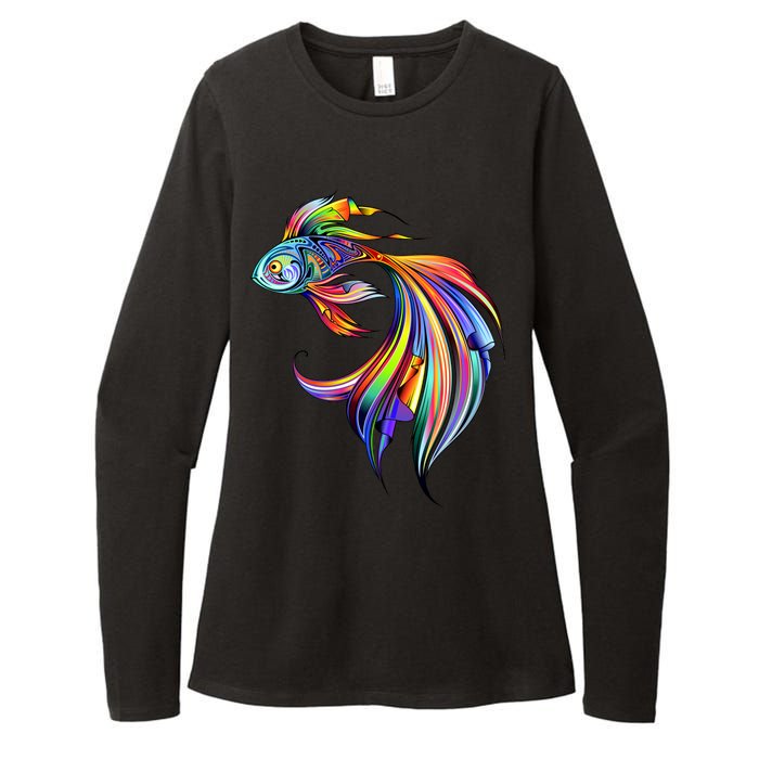 Trippy Fish Motley Womens CVC Long Sleeve Shirt