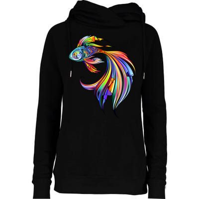 Trippy Fish Motley Womens Funnel Neck Pullover Hood