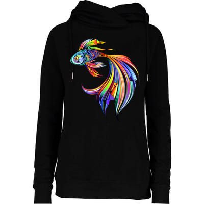 Trippy Fish Motley Womens Funnel Neck Pullover Hood