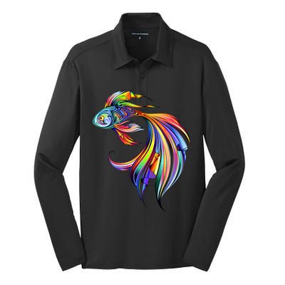 Trippy Fish Motley Silk Touch Performance Long Sleeve Polo