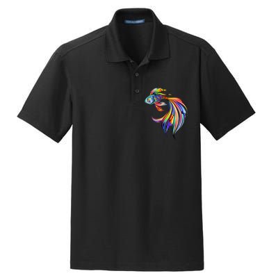 Trippy Fish Motley Dry Zone Grid Polo