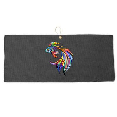 Trippy Fish Motley Large Microfiber Waffle Golf Towel