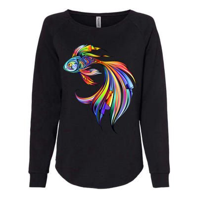 Trippy Fish Motley Womens California Wash Sweatshirt