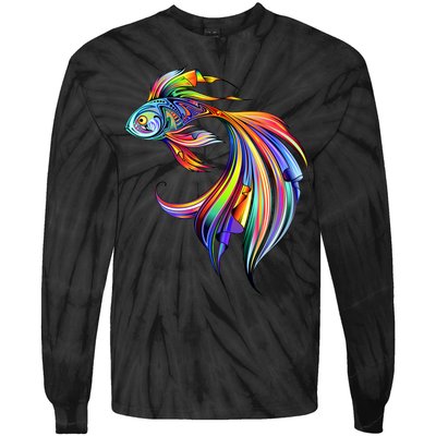 Trippy Fish Motley Tie-Dye Long Sleeve Shirt