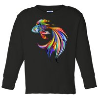 Trippy Fish Motley Toddler Long Sleeve Shirt