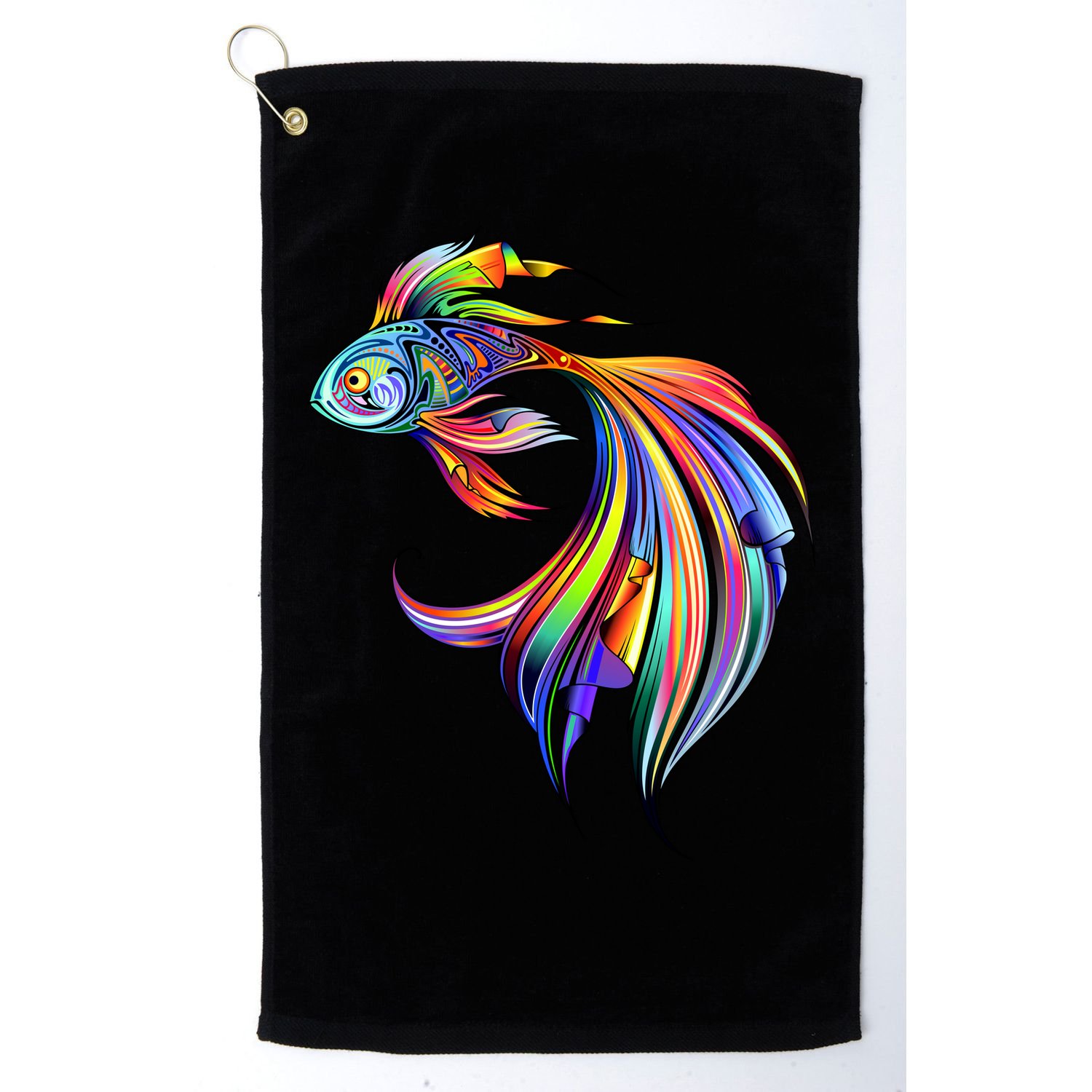 Trippy Fish Motley Golf Towel