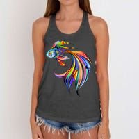 Trippy Fish Motley Women's Knotted Racerback Tank