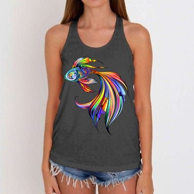 Trippy Fish Motley Women's Knotted Racerback Tank