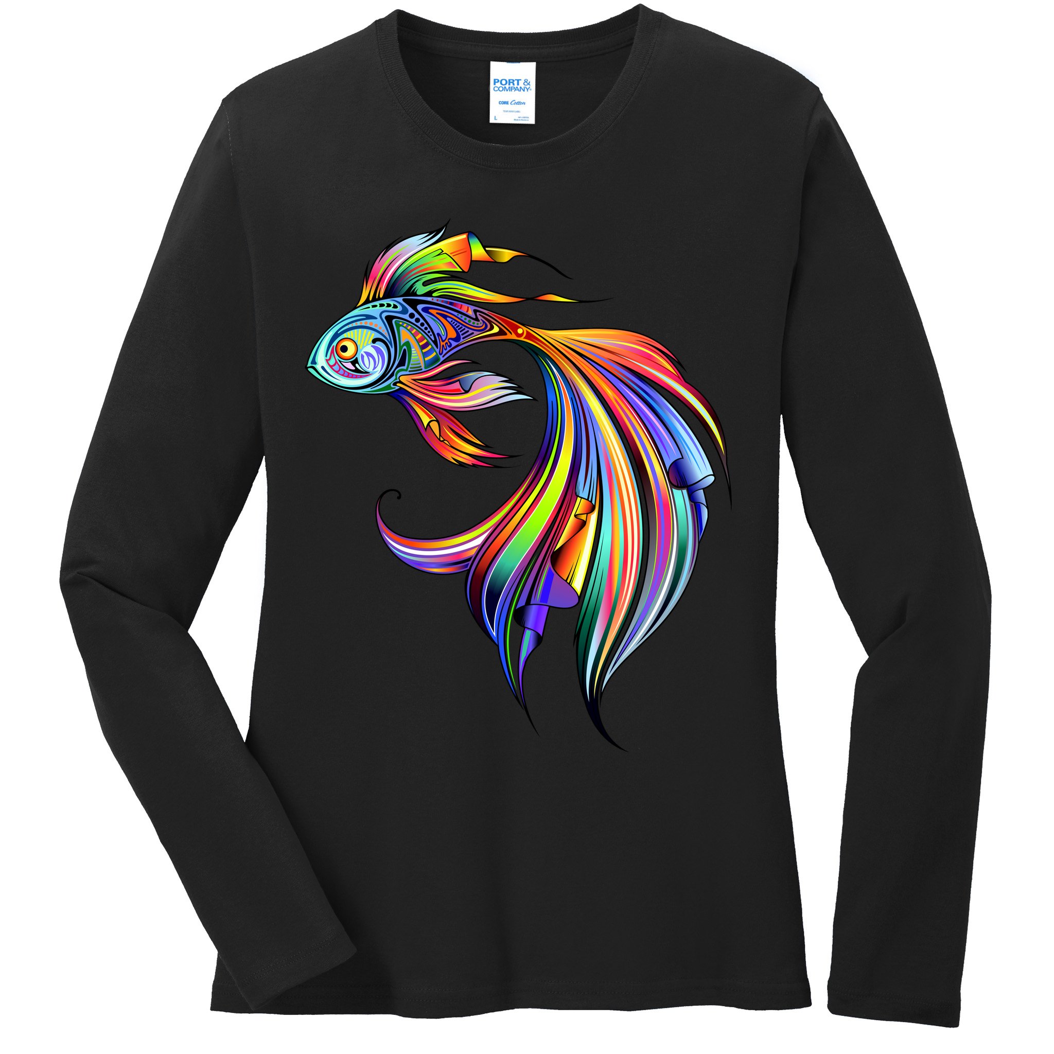 Trippy Fish Motley Ladies Long Sleeve Shirt