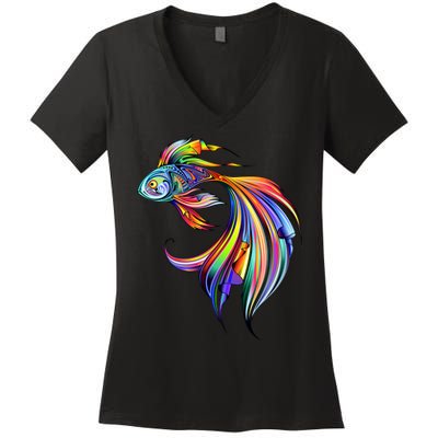 Trippy Fish Motley Women's V-Neck T-Shirt