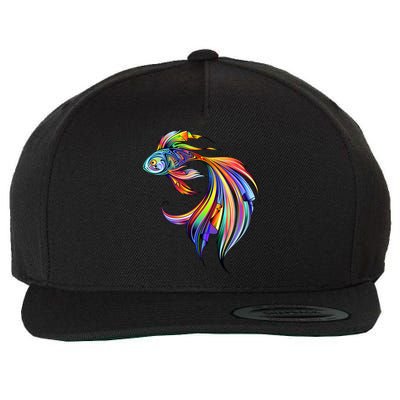 Trippy Fish Motley Wool Snapback Cap