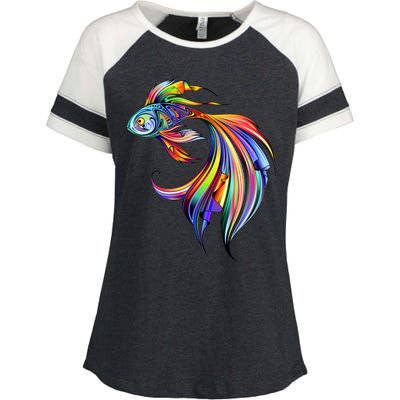 Trippy Fish Motley Enza Ladies Jersey Colorblock Tee