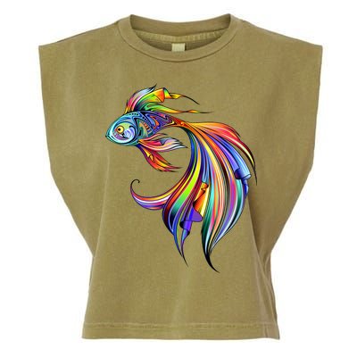 Trippy Fish Motley Garment-Dyed Women's Muscle Tee