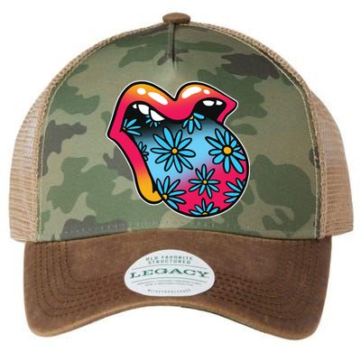 Trippy Floral Mouth Legacy Tie Dye Trucker Hat