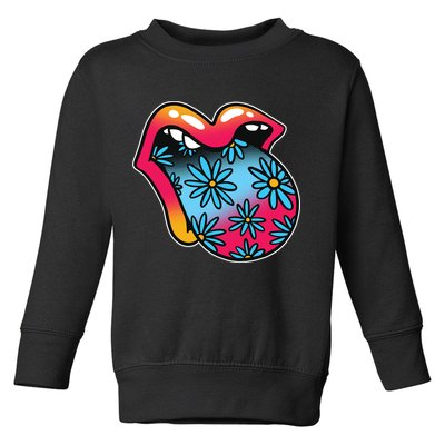 Trippy Floral Mouth Toddler Sweatshirt
