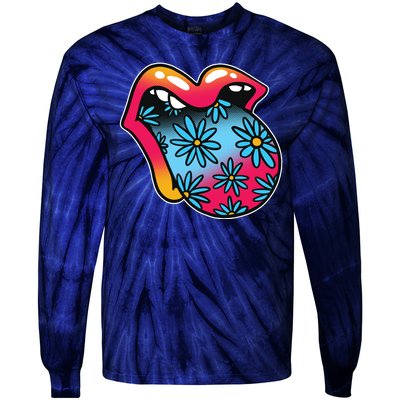 Trippy Floral Mouth Tie-Dye Long Sleeve Shirt