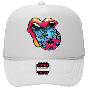 Trippy Floral Mouth High Crown Mesh Back Trucker Hat