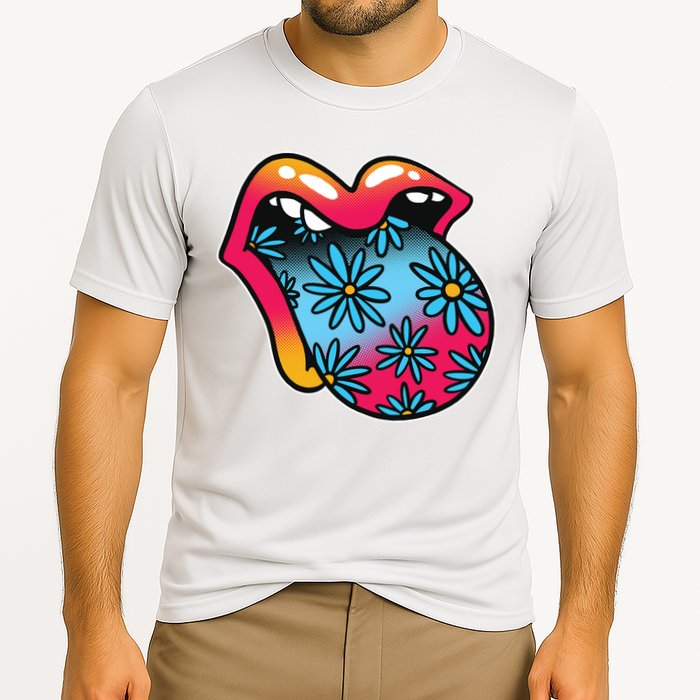 Trippy Floral Mouth Performance Shirt