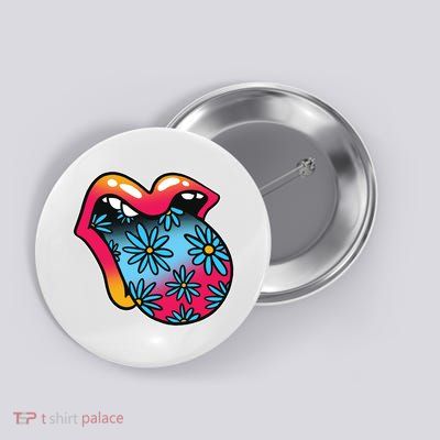 Trippy Floral Mouth Button