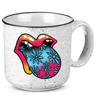 Trippy Floral Mouth 15oz Campfire Ceramic Mug