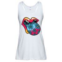 Trippy Floral Mouth Ladies Essential Flowy Tank