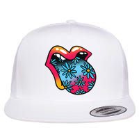 Trippy Floral Mouth Flatbill Hat