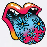 Trippy Floral Mouth Flatbill Hat