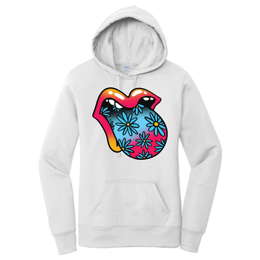 Trippy Floral Mouth Women's Pullover Hoodie