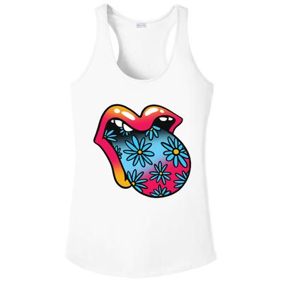 Trippy Floral Mouth Ladies PosiCharge Competitor Racerback Tank