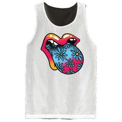 Trippy Floral Mouth Mesh Reversible Basketball Jersey Tank