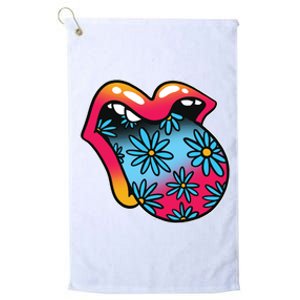 Trippy Floral Mouth Platinum Collection Golf Towel