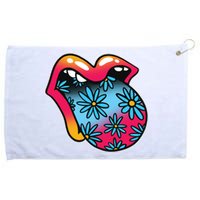 Trippy Floral Mouth Grommeted Golf Towel