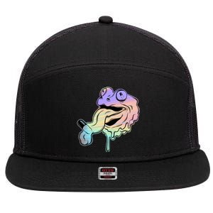 Trippy Frog 7 Panel Mesh Trucker Snapback Hat