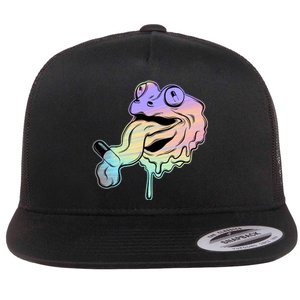 Trippy Frog Flat Bill Trucker Hat