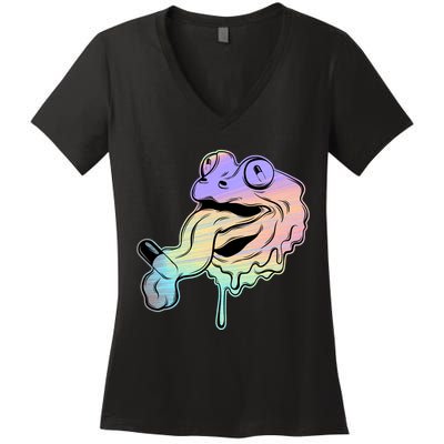 Trippy Frog Women's V-Neck T-Shirt