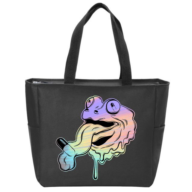 Trippy Frog Zip Tote Bag