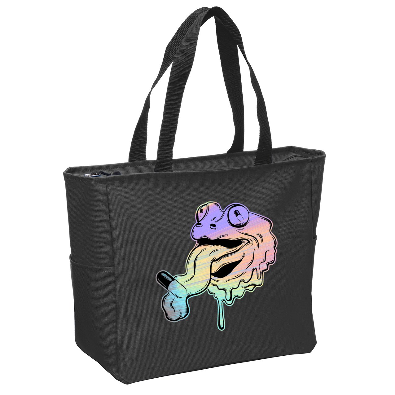 Trippy Frog Zip Tote Bag