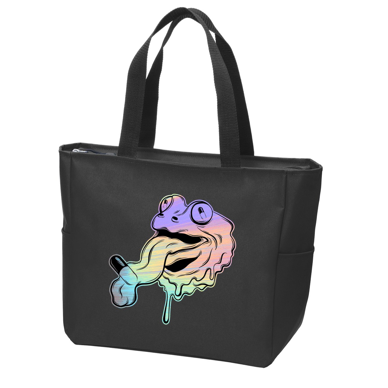 Trippy Frog Zip Tote Bag