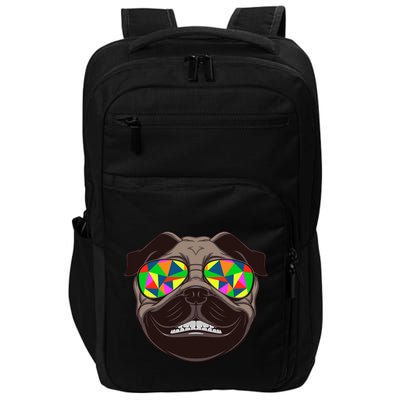 Trippy Hypnotized Pug Impact Tech Backpack