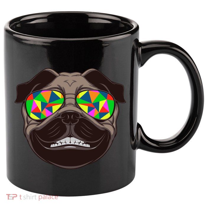 Trippy Hypnotized Pug 11oz C Handle Ceramic Mug